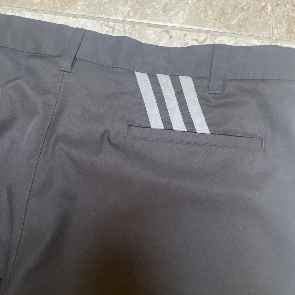 Adidas Golf Men's 38x30 Black Performance Stretch Pants Athletic Flat Front